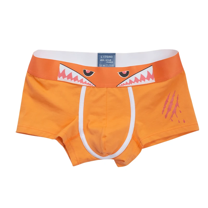 

Трусы-боксеры мужские хлопковые, нижнее белье с принтом акулы, дышащие, со средней талией, 3 шт.