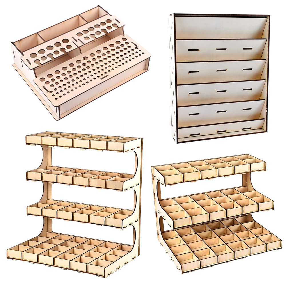 Деревянная стойка для краски стенд пигмент Органайзер держатель чернил стеллаж