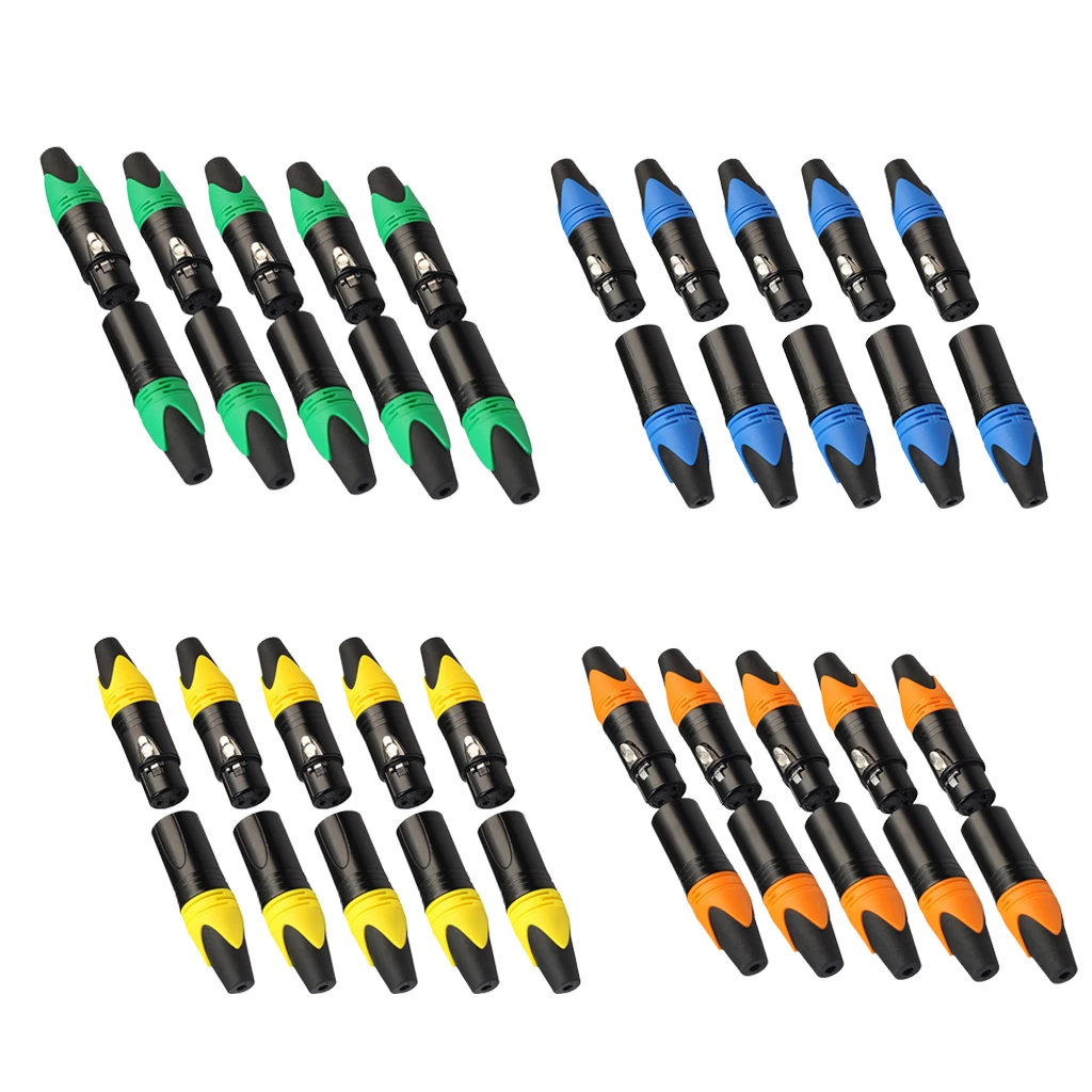 

5 пар XLR 3 Pin мужской/женский аудио микрофон разъем, черный корпус