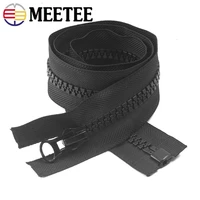 2pcs meetee 60 300cm 5 8 black white resin zippers open end zip for jackets coat bag tent zipper repair diy sewing accessories