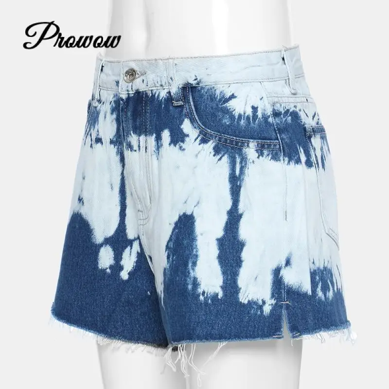 

Brand Tie-dye Fashion Denim Casual Shorts Straight Shorts 2021 Summer New Women Tide Designer Sexy High Waist Shorts Clothing