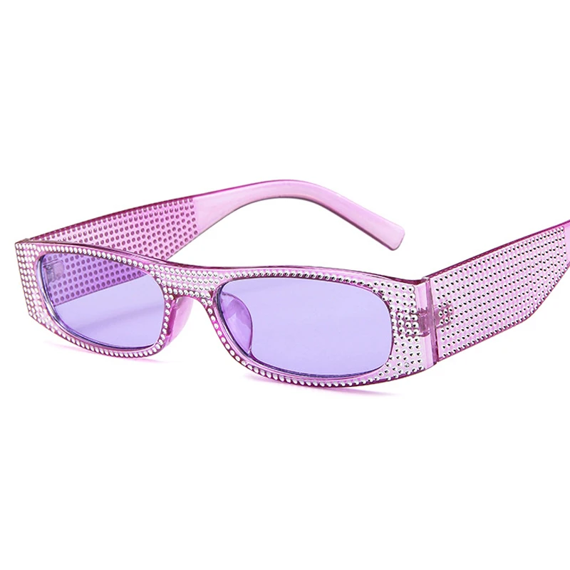 

Vintage Rectangle Sunglasses Women Fashion Designer Ladies Small Frame Black Red Sun Glasses Brand Retro Diamond Eyewear UV400