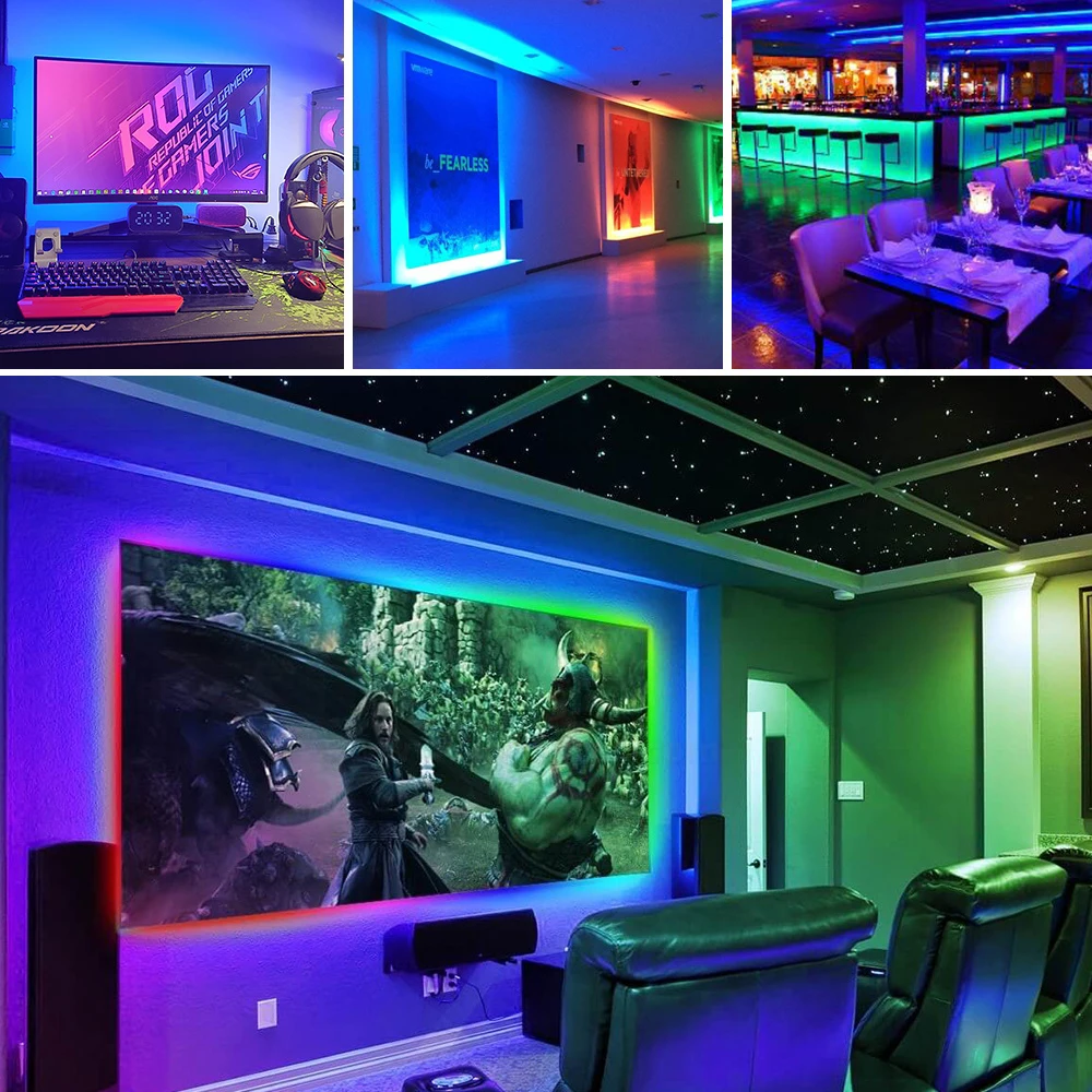 

LED Strips Lights Bluetooth Led RGB 5050 SMD Flexible Waterproof Tape Diode 10M 20M DC 12V Remote Control + Adapter Led Strip