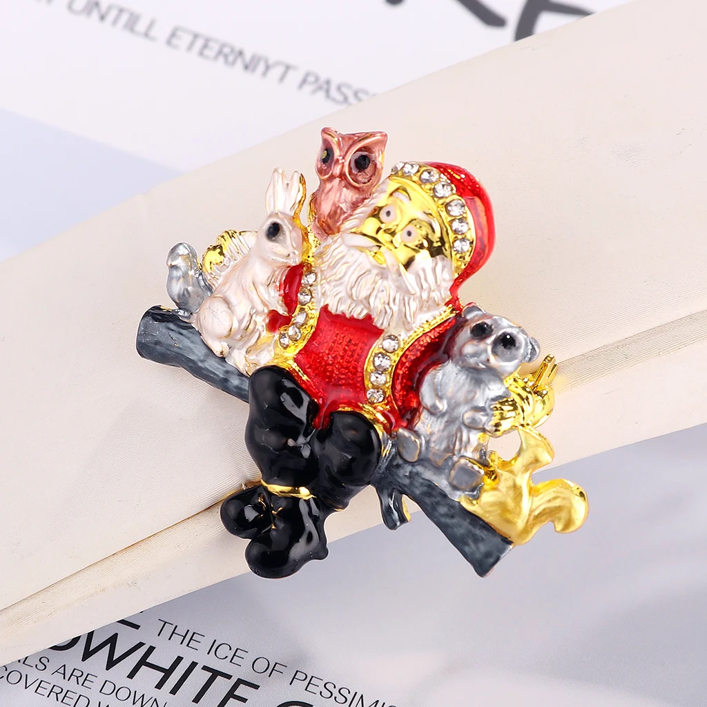 Эмалированная Брошь для женщин с изображением кролика коалы птицы белки и Деда