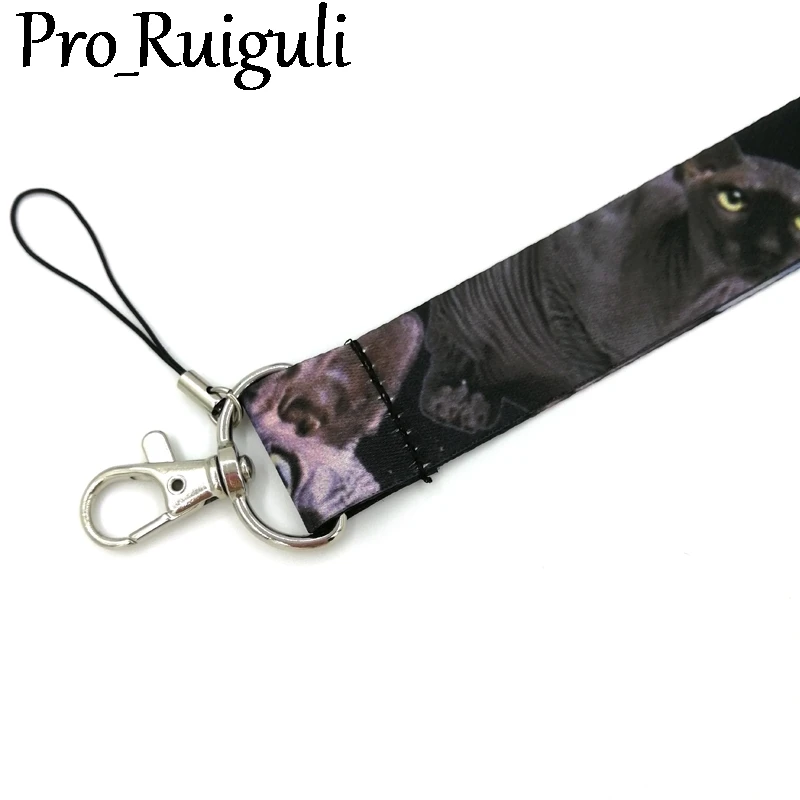 Сфинкс рисунок с котом шейный ремешок брелок мобильный телефон держатель значка