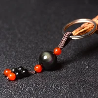 keychains rainbow obsidian real stone with red carnelian agates handmade new fashion charms cute jewelry men women for car key