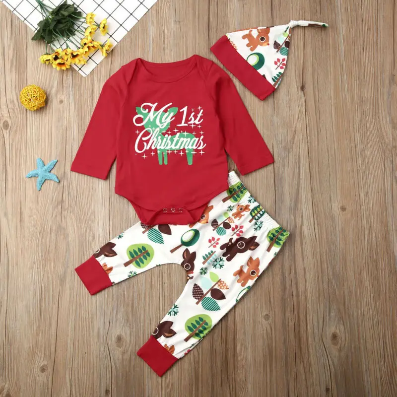 Для новорожденных для маленьких мальчиков девочки дети Рождественская Печать