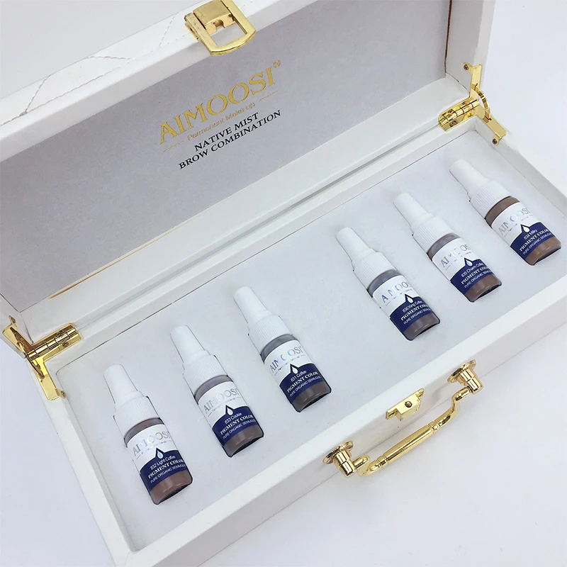 6 шт. AIMOOSI микроблейдинг макияж Пигмент Набор для бровей Native Mist комплект