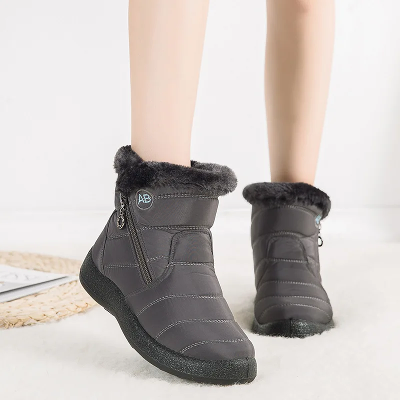 

Women Boots Waterproof Plush Shoes Женские сапоги Ladies Casual Lightweight Ankle Botas De Mujer Warm Bottes Chaussure Femme