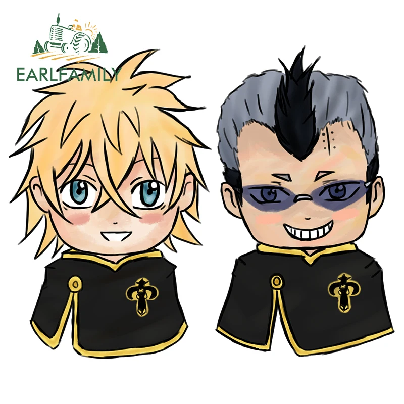 EARLFAMILY 13 см x 10,6 см для чёрного клевера, удачи, Voltia, автомобильная наклейка, окклюзийная наклейка с царапинами, защита мотоцикла, окон, автомобиля, дверей