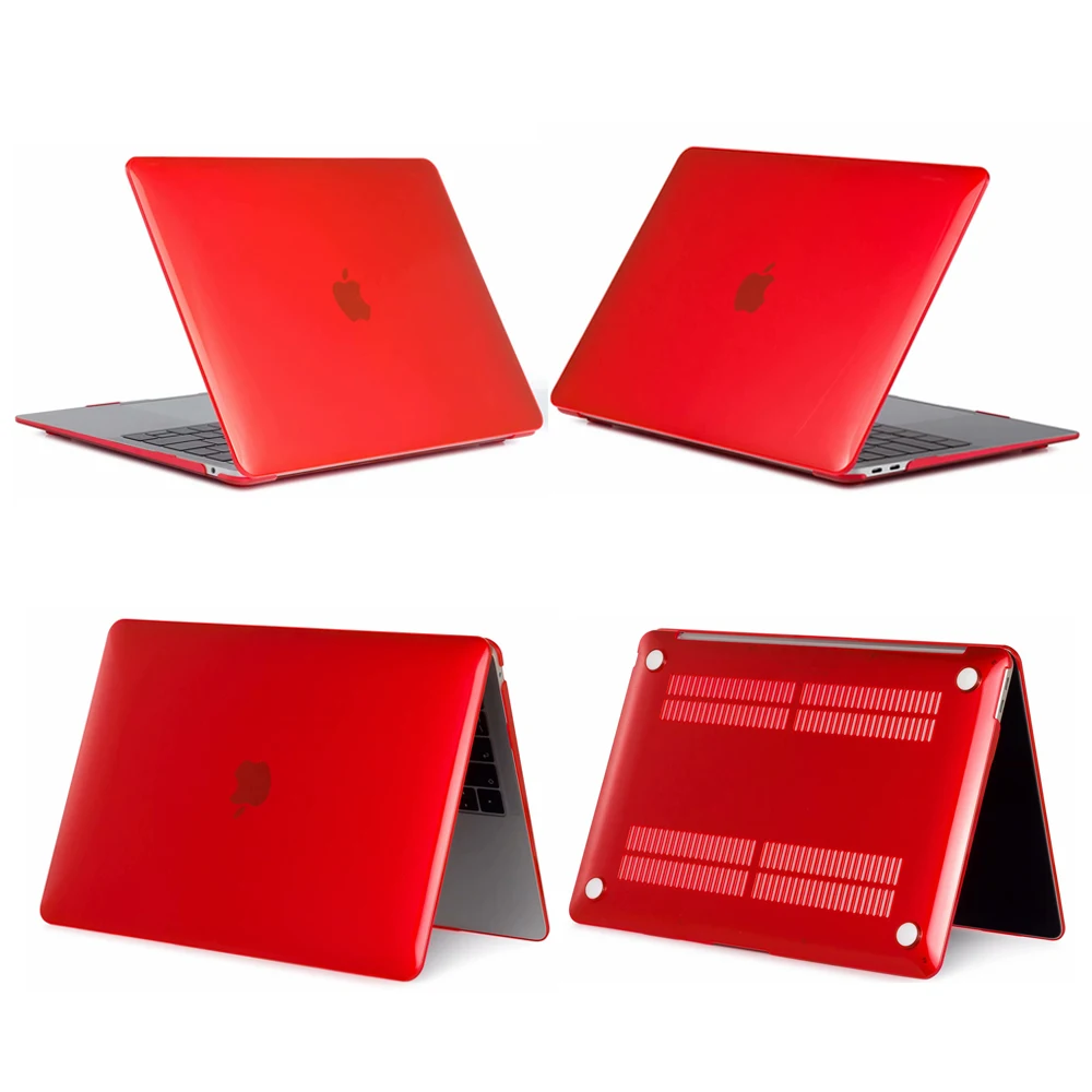 Crystal red Чехол для ноутбука Apple MacBook Air Pro retina 11 12 13 15 Mac Book 13,3 15,4 дюймов Чехол с сенсорной панелью+ чехол для клавиатуры - Цвет: Crystal red