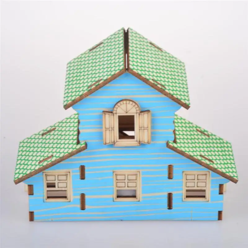 1 Набор 3D DIY Дом головоломка Деревенский Дом Забавный Развивающие деревянные строительные игрушки для детей Рождественский подарок