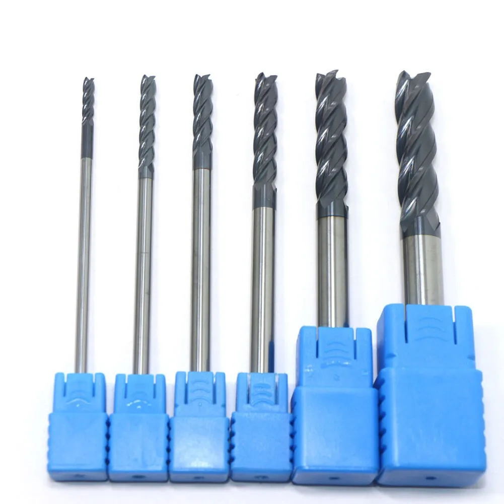 

6pcs Extra Long Shank 100mm 4Flutes Tungsten Carbide End Mill CNC Tool 3MM-10MM Carbide 4-flute Milling Cutter CNC Tool Drill