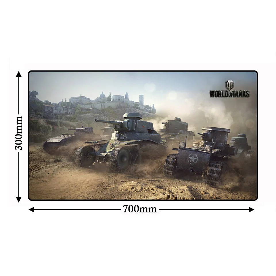 Pbpad 70X40 см игровой коврик для мыши World of Tanks большой резиновый с запирающимся краем