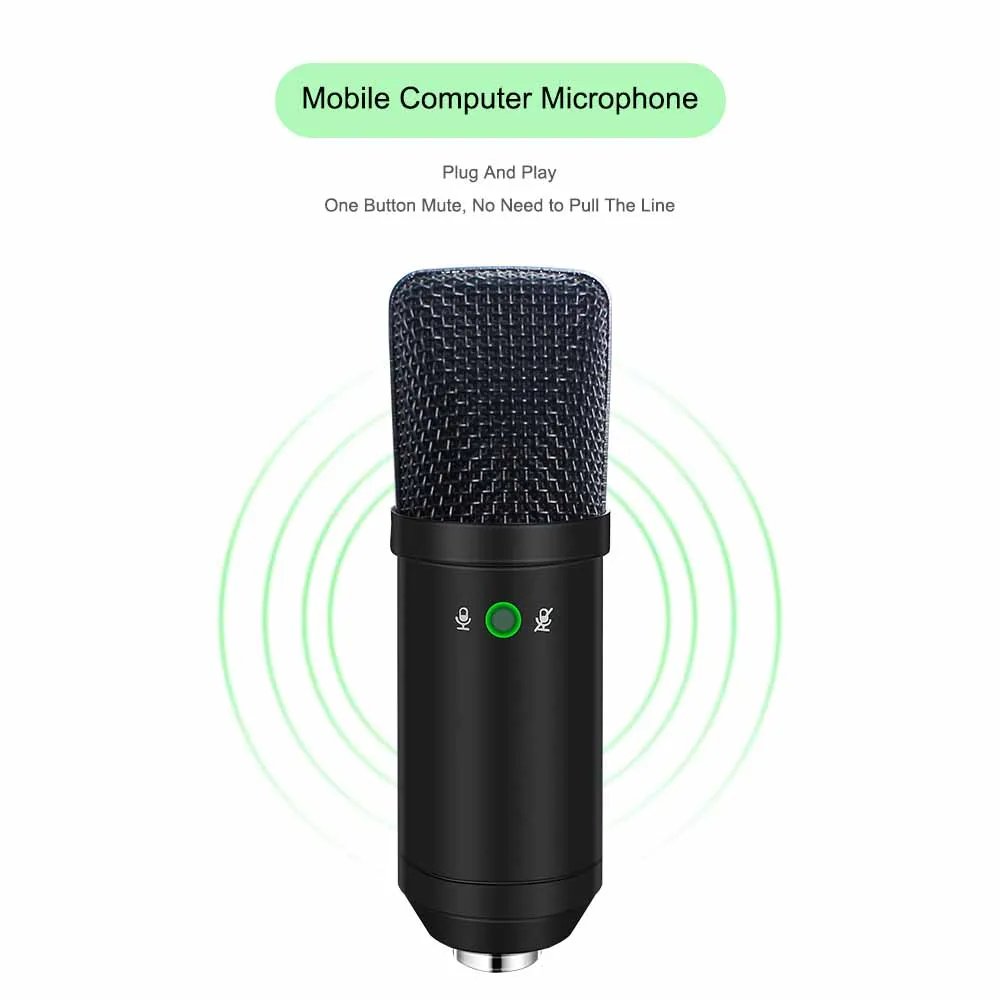 Upgraded BM-750 USB Microphone Metal Condenser Live Microphone with Tripod and Button Control Function for Live /Sing/Voice Chat enlarge