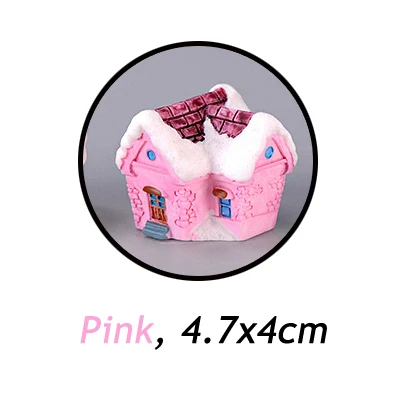 pink BAIUFOR миниатюрный Рождественский Снежный домик милые конфеты цветные вилла Террариум статуэтки мини-Сказочный Сад миниатюры домашние поделки - Цвет: pink