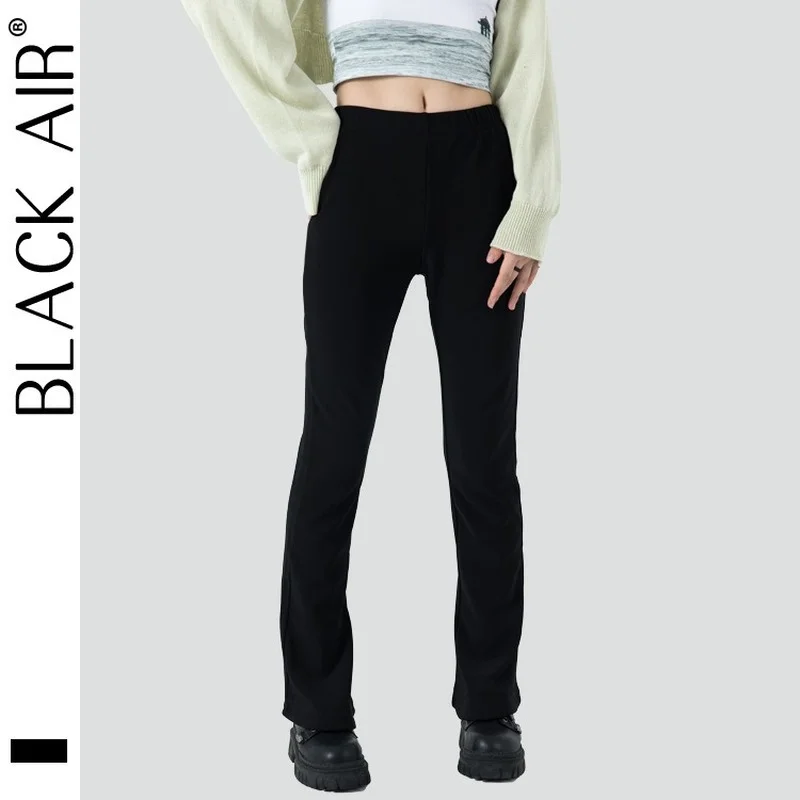 

BLACKAIR vintage Black Pants Velvet Flare Pants High Waist Slim Fit Fashion Casual woman pants 2021 sweat pants V17