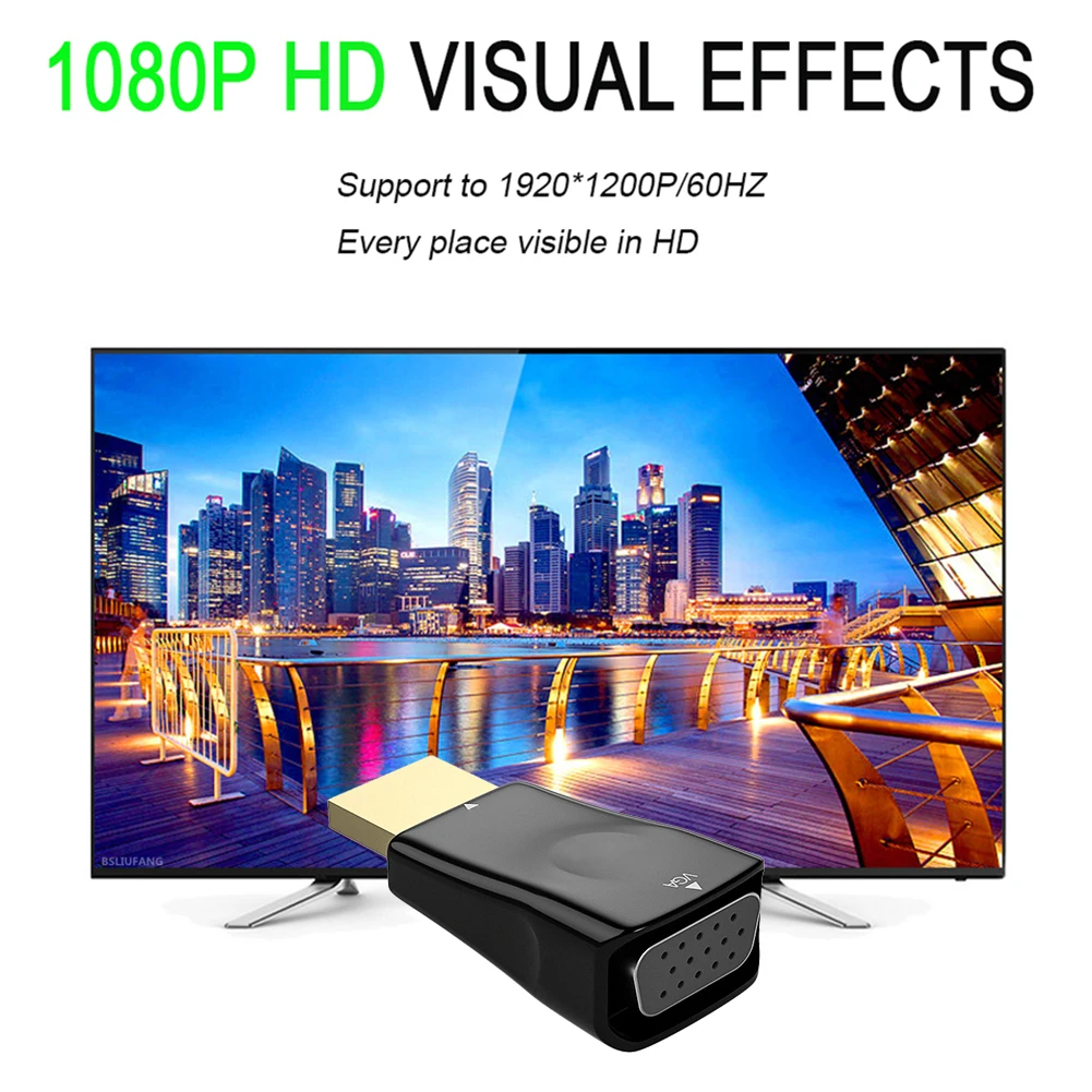Адаптер HDMI-совместимый с VGA HD 1080P выход конвертер коннектор для компьютера