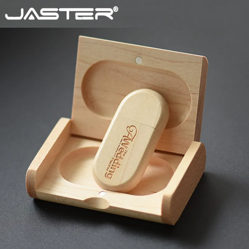 JASTER индивидуальный логотип деревянный+ коробка персональный флэш-накопитель с логотипом 4 ГБ 8 ГБ 16 ГБ 32 ГБ usb флеш-накопитель U диск карта памяти свадебный подарок