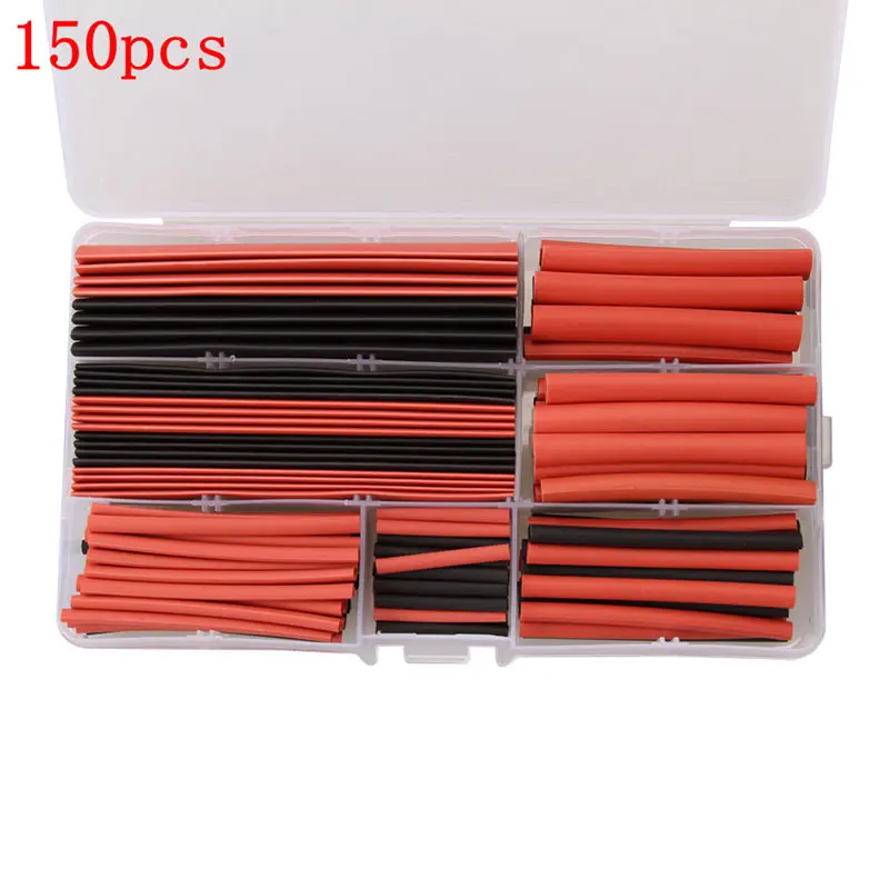 150pcs 530 шт. термоусадочные трубки изоляционные, термоусадочные трубки ассортимент электронные полиолефина провода кабельная муфта комплект термоусадочными трубками - Цвет: 150pcs