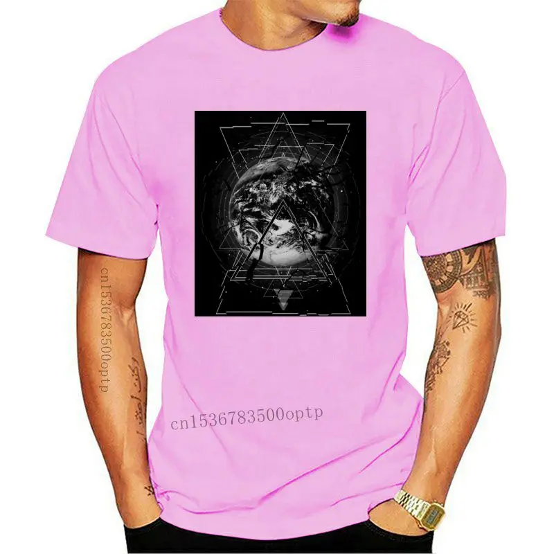 

Black T-shirt Broken Planet Printed T Shirt Men 100% Cotton Thanksgiving Day Tops Tees Short Sleeve Hip Hop Crew Neck Clothes