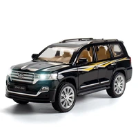 hot 124 scale wheels diecast car toyota orv land cruiser 200 metal model with light and sound pull back toy collection for gift