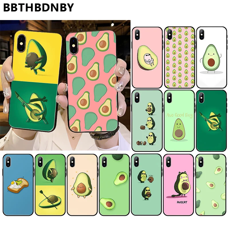 Авокадо настроение для 11 pro max capa para Black TPU мягкий чехол телефона Etui iPhone XS MAX 8 7 6 6S Plus X