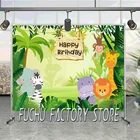 Виниловый фон для фотосъемки новорожденных с изображением джунглей сафари тематической вечеринки