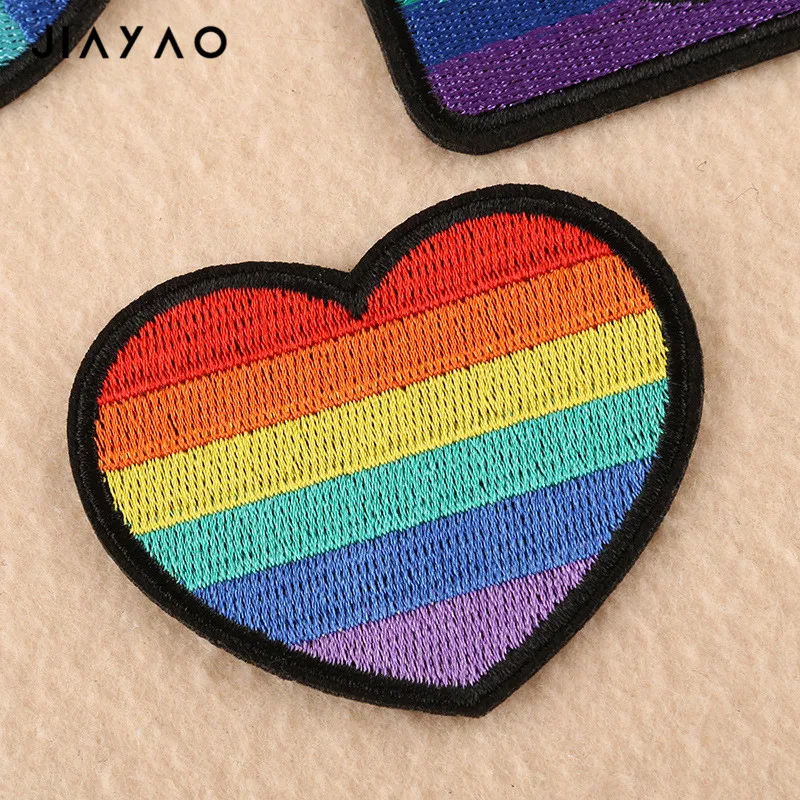 Наклейки с вышивкой на ткани Знак Патч Радуга улыбающееся лицо ткань наклейки