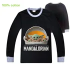 Детские йода Мандалорское детская одежда для мальчиков от 8 до 12 хлопок осень Бутик Одежда Топ для маленьких девочек Chiild рубашки для девочек-подростков