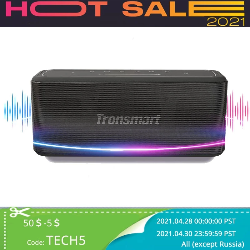 Портативная Bluetooth Колонка Mega Pro Tws мощностью 60 Вт с Nfc влагозащитой Ipx5 голосовым