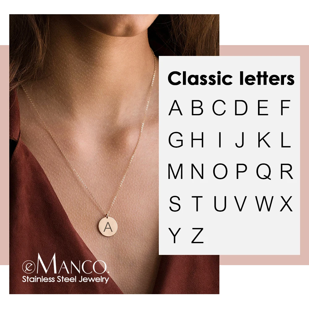 E Manco женское минималистичное ожерелье с алфавитом на заказ для женщин золотого