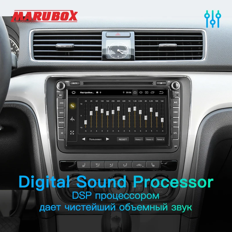 Android магнитола для Volkswagen MARUBOX PX6 2DIN 10 4 Гб ОЗУ Polo 5 Passat B6 Golf Skoda GPS DVD-плеер IPS экран