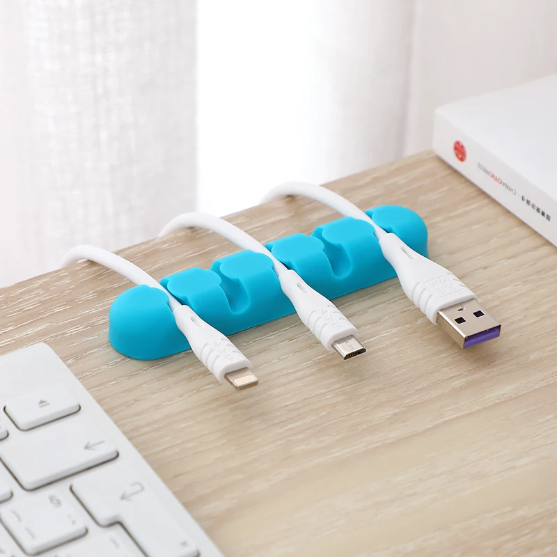 Настольный USB кабельные зажимы кабель данных линия Застежка Клип Управление