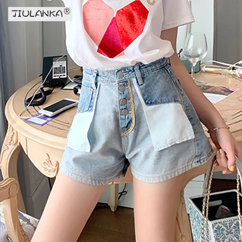 

Women's Denim Shorts Patchwork Jeans Woman High Waist Women's Shorts Pants For Women Clothing Jean Women Korean Fashion Y2k Pant