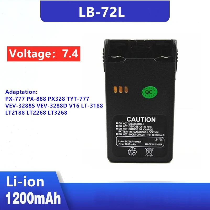 LB 72L 1200 мА/ч литий ионный аккумулятор Батарея для MT 777 Puxing PX 888 PX328 TYT VEV 3288S 3288D V16 LT 3188