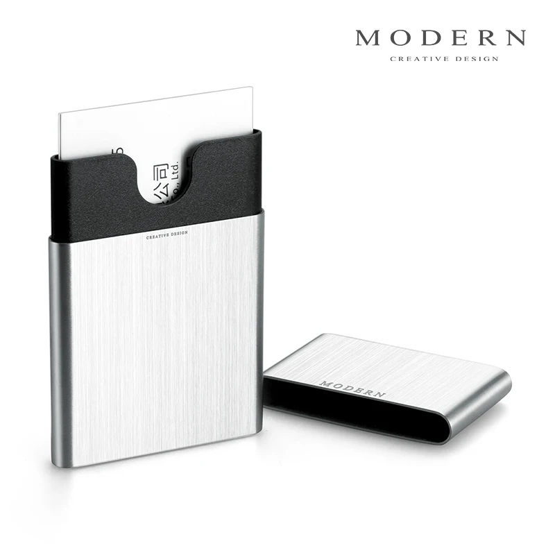 modern brand stainless steel business card holder nfc rfid blocking credit card holder card organizer free global shipping