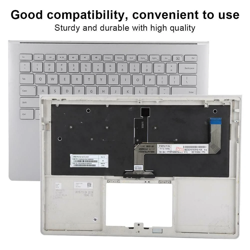 For Microsoft Surface Book 1st 1703 1704 1705 1706 English Keyboard Case Desktop Replacement with 104 Keys Capacitive Keyboard