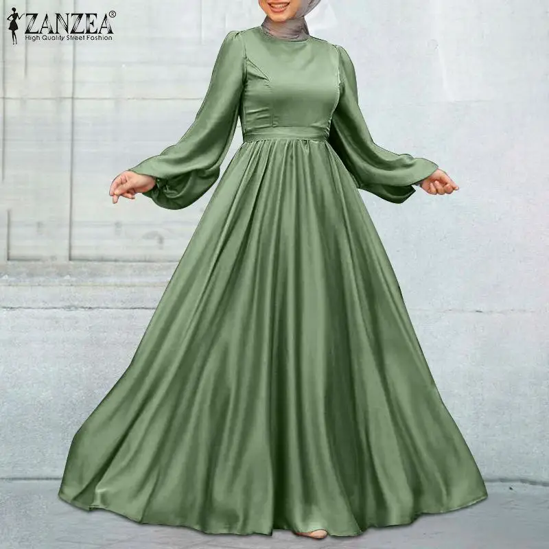 Элегантное женское шелковое платье с рукавами-фонариками