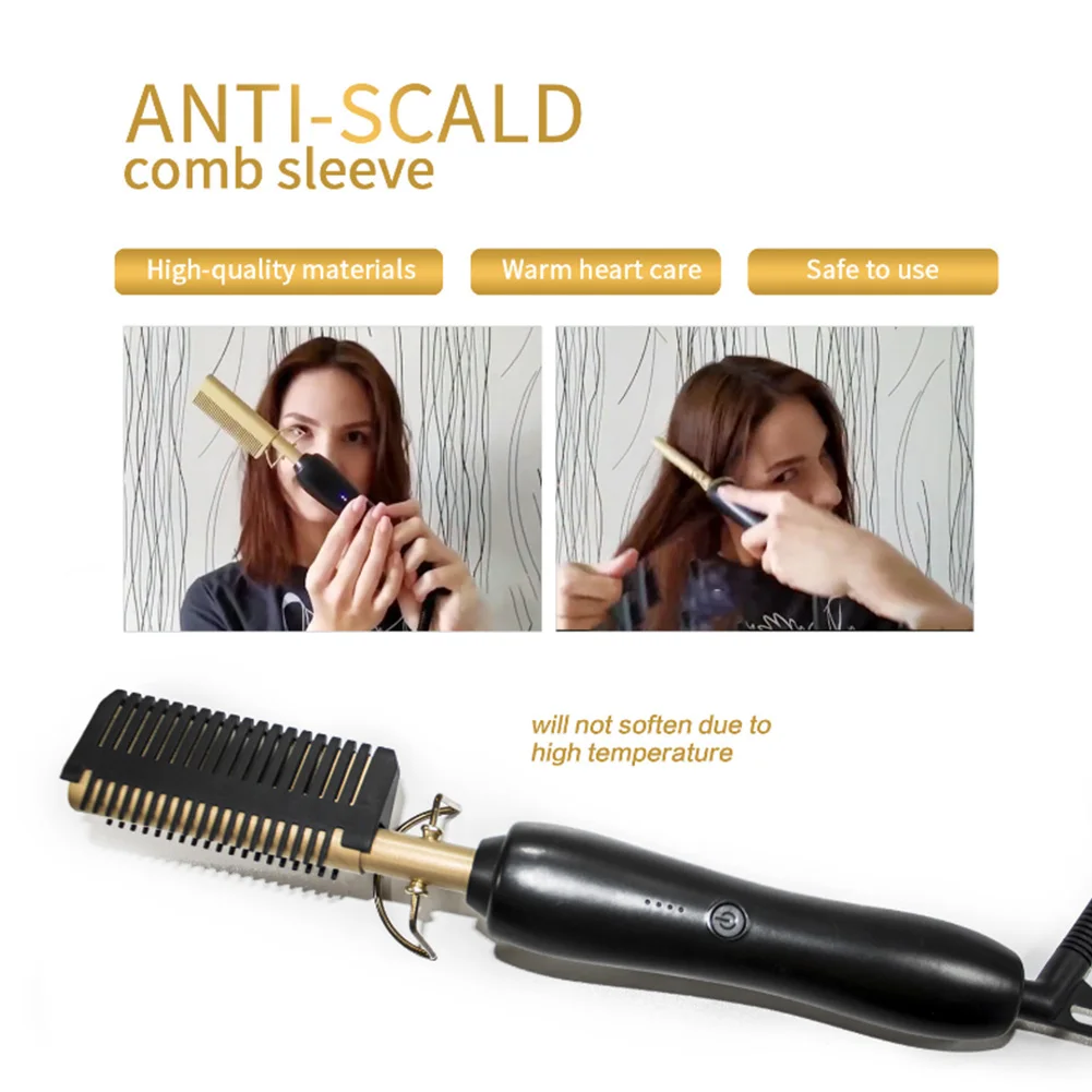 

Electric Hair Straightener Brush Beard Hair Comb Flat Tools Hair Iron Curler Hair Straightener Comb For Hair Beards 110-240V