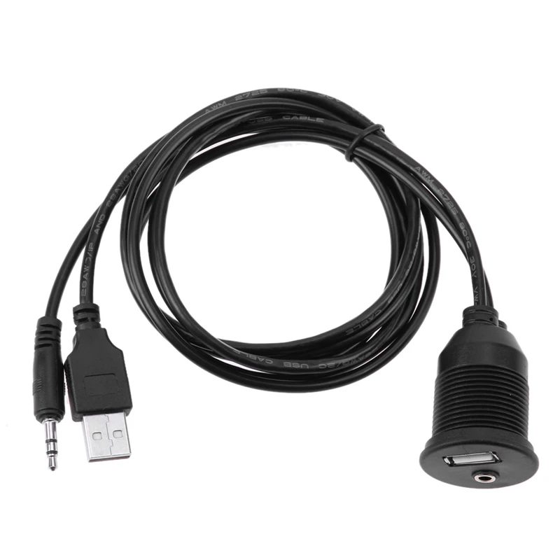 VODOOL 1 м Автомобильная мотоциклетная приборная панель катера USB 2,0 m/F штекер для женщин 3,5 мм AUX аудио удлинитель Соединительный адаптер конвертер