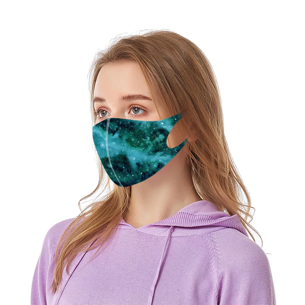

5PCS Breathable Face Mask Mascarilla Mascarar Reusable Colorful Fabric Face Stylish Fashionable Neutral Washable Mask