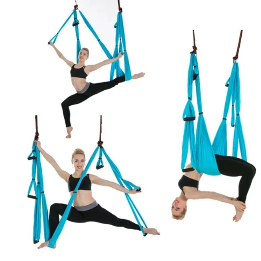 

6 handle Anti-Gravity yoga hammock fabric Yoga Flying Swing Traction Device Yoga hammock set Equipment for Pilates body shaping
