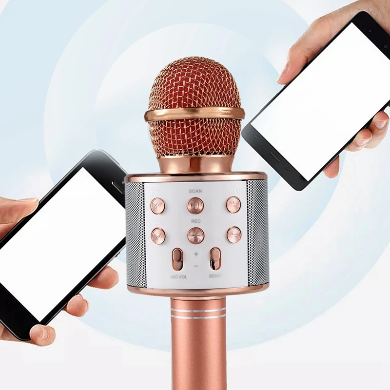Беспроводной караоке микрофон Портативный Bluetooth мини домашний KTV для