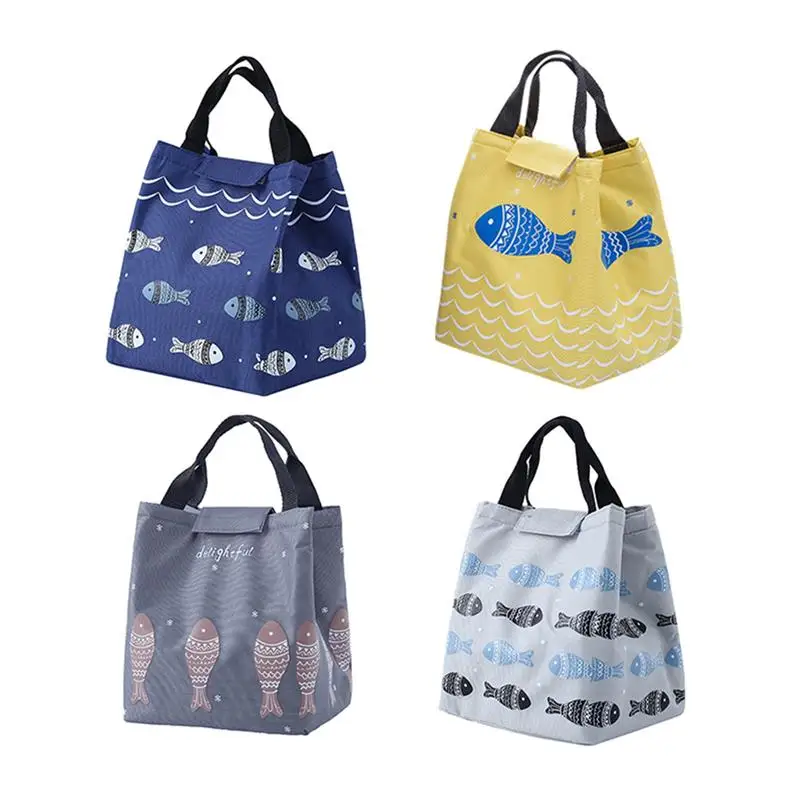 

4 Pcs 1 Set Cartoon Lunch Box Bags Lunch Bags Heat Preservation Bento Bags