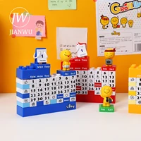 jianwu building blocks diy perpetual calendar cute cartoon desk calendar creativity kawaii desktop accessories school stationery