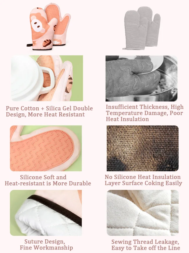 

HPDEAR Kitchen Extra Long Silicone Oven Gloves Set of 2, Pure Cotton Lining, High Temperature Resistant and Slip Resistant