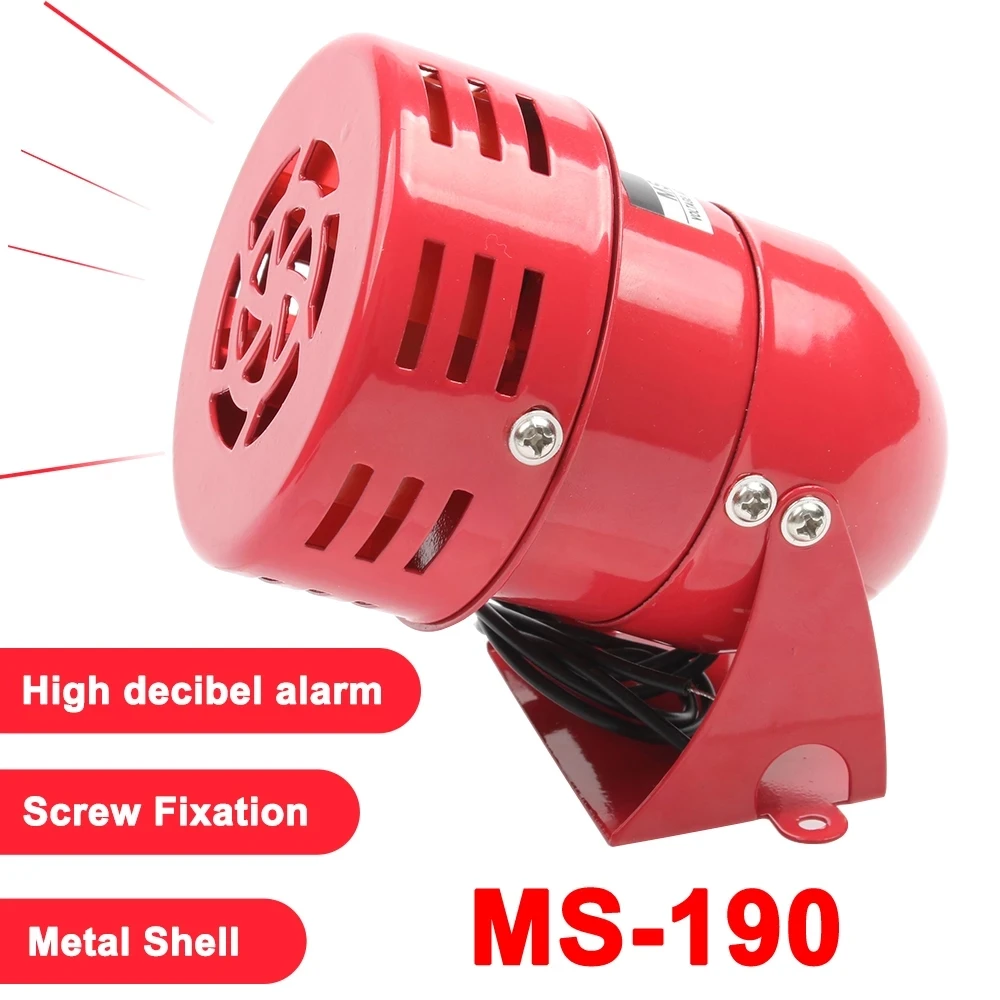 DC 24V /12V,AC 220V/110V  Red Mini Metal Motor Siren Industrial Alarm Sound Electrical Warning Anit-theft 110dB