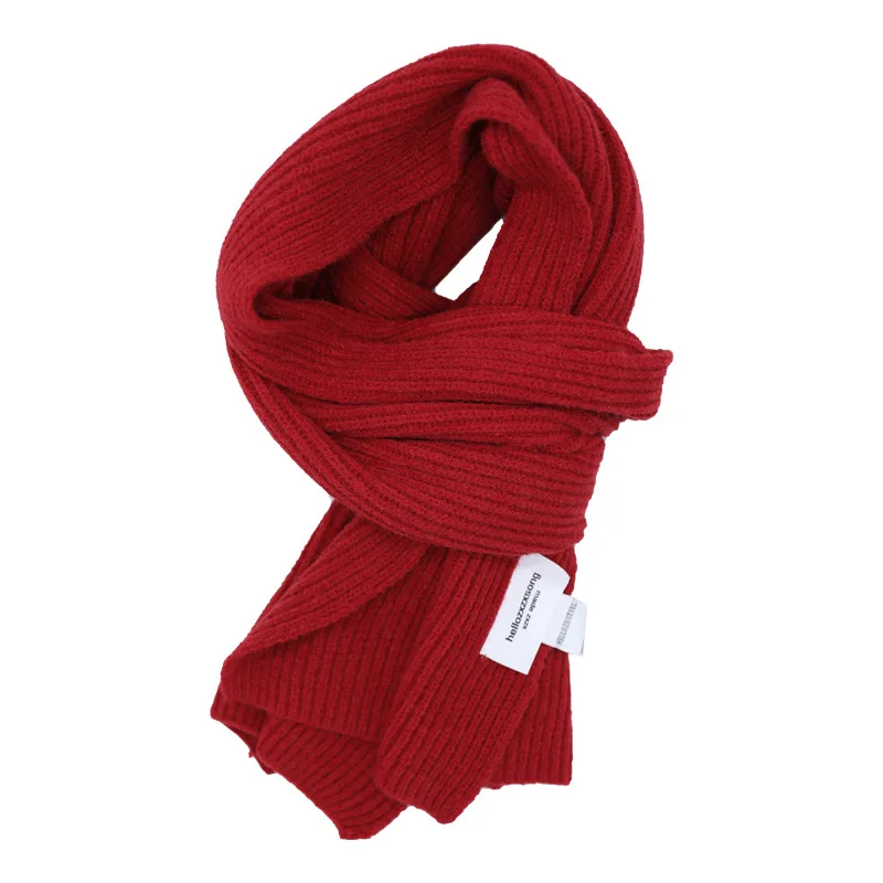 Модный плотный теплый шарф в Корейском стиле для женщин Однотонный женский