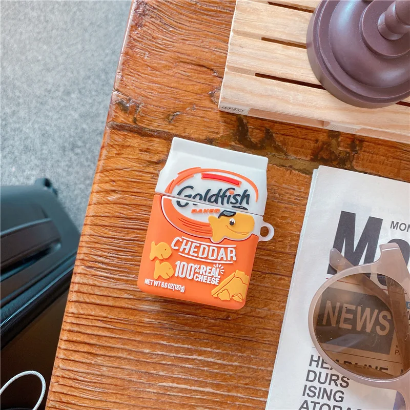 

For Airpods Case,Goldfish Cheddar Case For Airpods 1/2 Case,Soft Silicone Earphone Headphone Cover For Airpods Pro Case